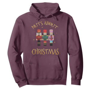 Funny Xmas Nutcracker Hoodie Nuts About Christmas Snowflake TS11 Maroon Print Your Wear
