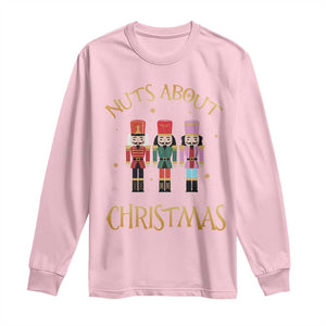 Funny Xmas Nutcracker Long Sleeve Shirt Nuts About Christmas Snowflake TS11 Light Pink Print Your Wear