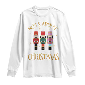 Funny Xmas Nutcracker Long Sleeve Shirt Nuts About Christmas Snowflake TS11 White Print Your Wear