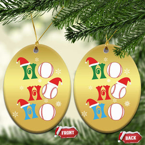 Funny Xmas Baseball Christmas Ornament Triple Ho Sport Santa Hat TS11 Oval Gold Print Your Wear