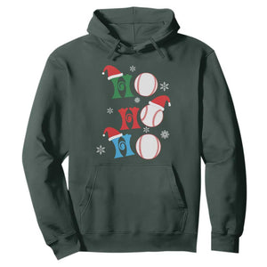 Funny Christmas Baseball Hoodie Triple Ho Sport Santa Hat TS11 Dark Forest Green Print Your Wear