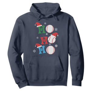 Funny Christmas Baseball Hoodie Triple Ho Sport Santa Hat TS11 Navy Print Your Wear