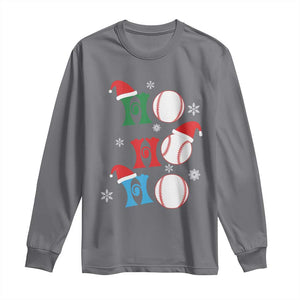 Funny Christmas Baseball Long Sleeve Shirt Triple Ho Sport Santa Hat TS11 Charcoal Print Your Wear