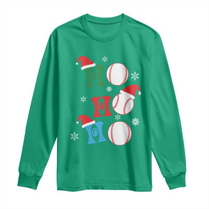 Funny Christmas Baseball Long Sleeve Shirt Triple Ho Sport Santa Hat TS11 Irish Green Print Your Wear