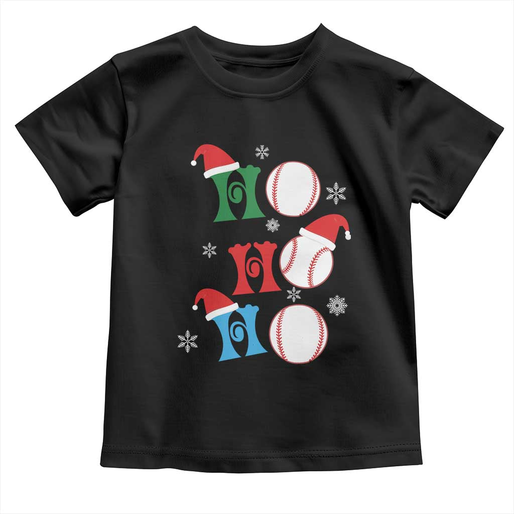 Funny Christmas Baseball Toddler T Shirt Triple Ho Sport Santa Hat TS11 Black Print Your Wear