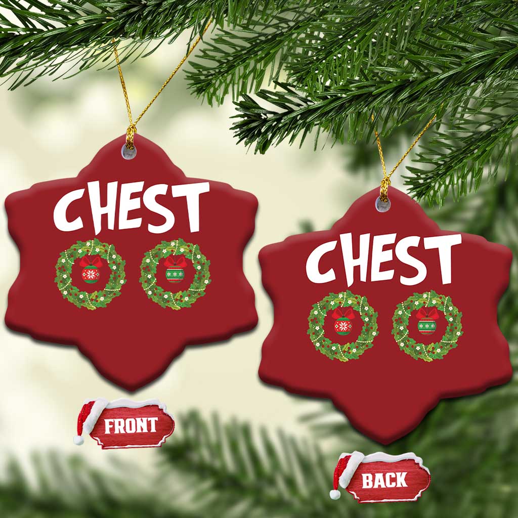 Funny Xmas Couple Christmas Ornament Chest Nuts Bauble Xmas Wreath TS11 Snow Flake Red Print Your Wear