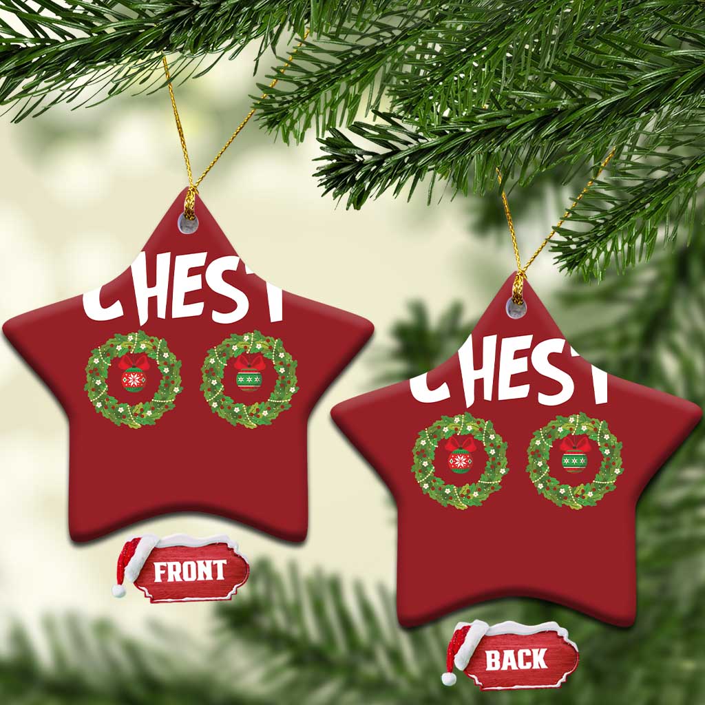 Funny Xmas Couple Christmas Ornament Chest Nuts Bauble Xmas Wreath TS11 Star Red Print Your Wear