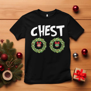 Funny Christmas Couple T Shirt Chest Nuts Bauble Xmas Wreath TS11 Black Print Your Wear
