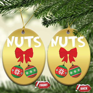 Funny Xmas Couple Christmas Ornament Chest Nuts Baubles TS11 Oval Gold Print Your Wear