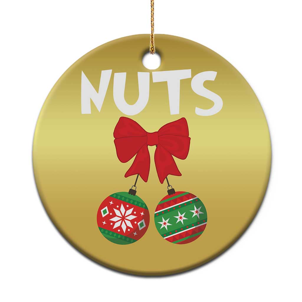 Funny Xmas Couple Christmas Ornament Chest Nuts Baubles TS11 Print Your Wear