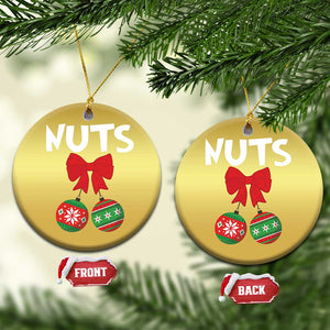 Funny Xmas Couple Christmas Ornament Chest Nuts Baubles TS11 Circle Gold Print Your Wear