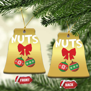 Funny Xmas Couple Christmas Ornament Chest Nuts Baubles TS11 Bell Flake Gold Print Your Wear