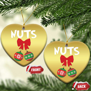 Funny Xmas Couple Christmas Ornament Chest Nuts Baubles TS11 Heart Gold Print Your Wear