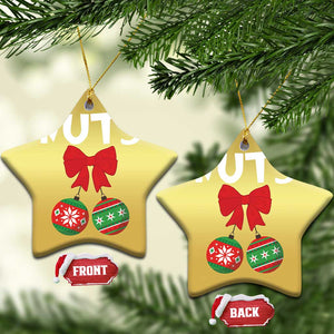 Funny Xmas Couple Christmas Ornament Chest Nuts Baubles TS11 Star Gold Print Your Wear