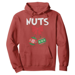 Funny Christmas Couple Hoodie Chest Nuts Baubles TS11 Red Print Your Wear