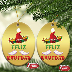 Funny Xmas In Mexico Christmas Ornament Feliz Navidad Sombrero Santa Hat TS11 Oval Gold Print Your Wear