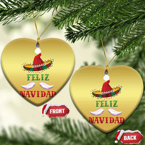 Funny Xmas In Mexico Christmas Ornament Feliz Navidad Sombrero Santa Hat TS11 Heart Gold Print Your Wear