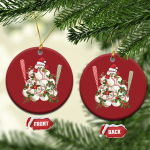 Funny Xmas Baseball Christmas Ornament Santa Sports Balls Snow Xmas Tree TS11 Circle Red Print Your Wear