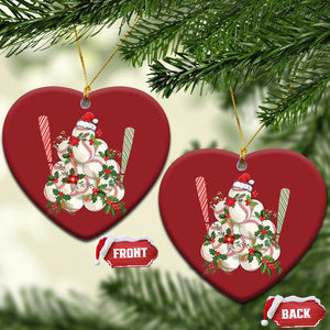 Funny Xmas Baseball Christmas Ornament Santa Sports Balls Snow Xmas Tree TS11 Heart Red Print Your Wear