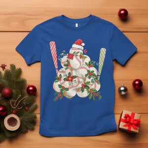 Funny Christmas Baseball T Shirt Santa Sports Balls Snow Xmas Tree TS11 Royal Blue Print Your Wear