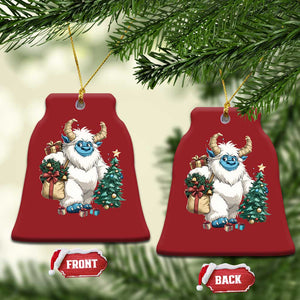 Funny Yule Yeti Christmas Ornament Christmas Mythical Creature Winter Solstice TS11 Bell Flake Red Print Your Wear