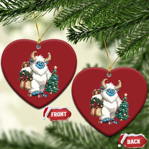 Funny Yule Yeti Christmas Ornament Christmas Mythical Creature Winter Solstice TS11 Heart Red Print Your Wear