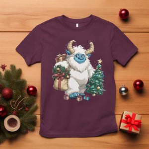 Funny Yule Yeti T Shirt Christmas Mythical Creature Winter Solstice TS11 Maroon Print Your Wear