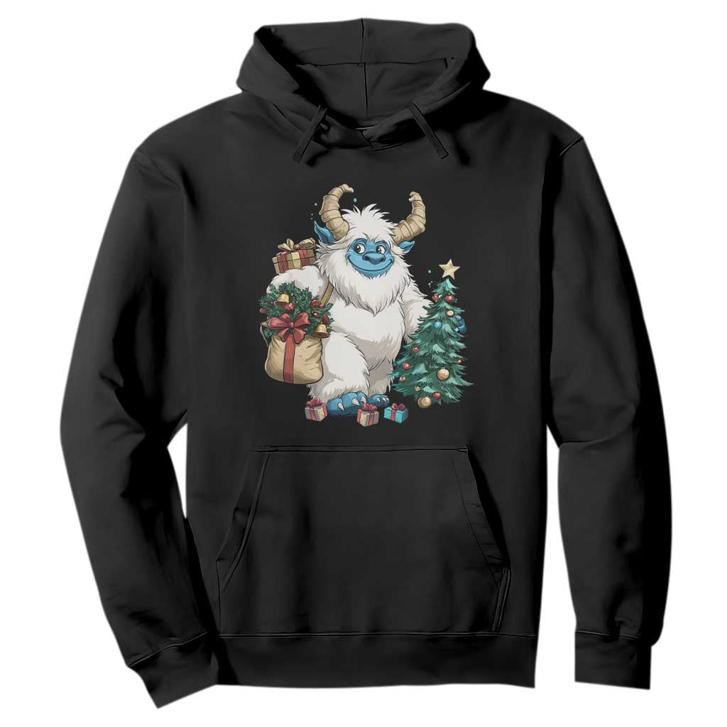 Funny Yule Yeti Hoodie Christmas Mythical Creature Winter Solstice TS11 Black Print Your Wear