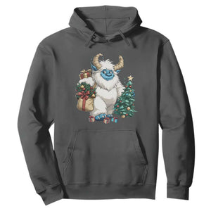 Funny Yule Yeti Hoodie Christmas Mythical Creature Winter Solstice TS11 Dark Heather Print Your Wear