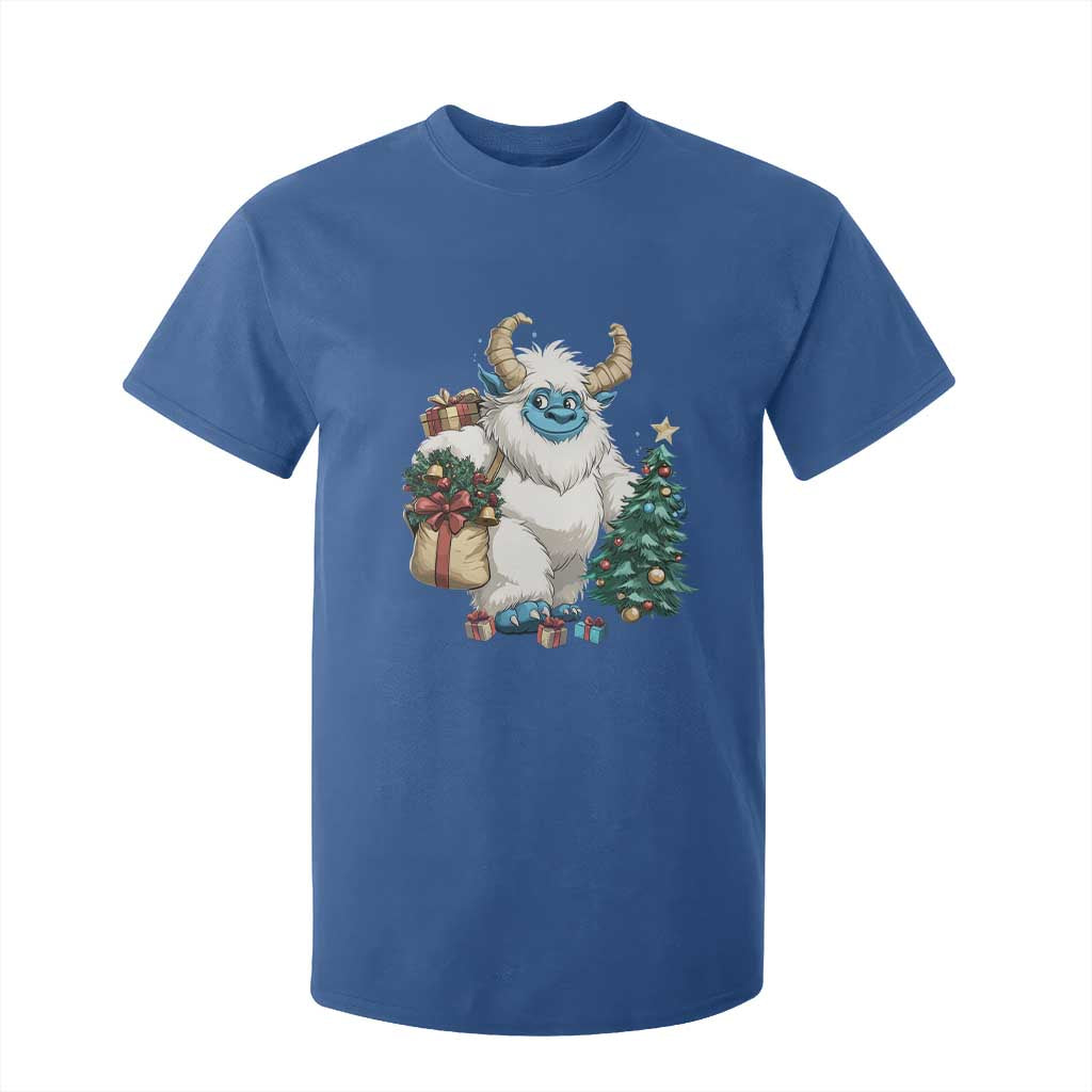 Funny Yule Yeti T Shirt For Kid Christmas Mythical Creature Winter Solstice TS11 Royal Blue Print Your Wear