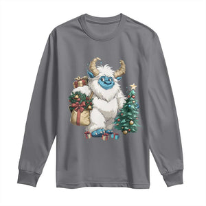 Funny Yule Yeti Long Sleeve Shirt Christmas Mythical Creature Winter Solstice TS11 Charcoal Print Your Wear