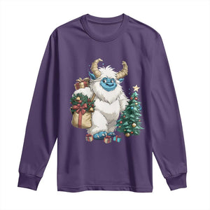 Funny Yule Yeti Long Sleeve Shirt Christmas Mythical Creature Winter Solstice TS11 Purple Print Your Wear