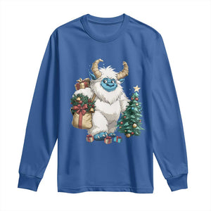 Funny Yule Yeti Long Sleeve Shirt Christmas Mythical Creature Winter Solstice TS11 Royal Blue Print Your Wear