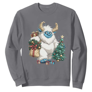 Funny Yule Yeti Sweatshirt Christmas Mythical Creature Winter Solstice TS11 Charcoal Print Your Wear