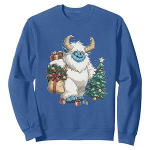 Funny Yule Yeti Sweatshirt Christmas Mythical Creature Winter Solstice TS11 Royal Blue Print Your Wear