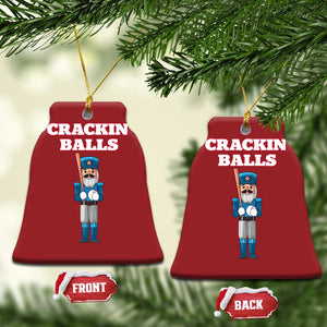 Funny Nutcracker Baseball Christmas Ornament Crackin' Balls Baseball Players TS11 Bell Flake Red Print Your Wear