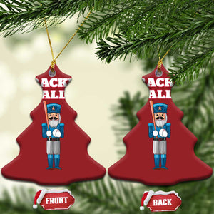 Funny Nutcracker Baseball Christmas Ornament Crackin' Balls Baseball Players TS11 Christmas Tree Red Print Your Wear