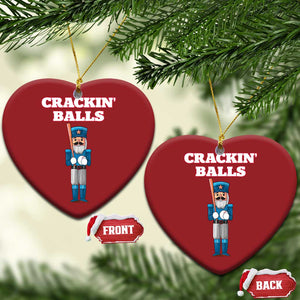 Funny Nutcracker Baseball Christmas Ornament Crackin' Balls Baseball Players TS11 Heart Red Print Your Wear