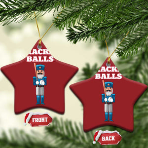 Funny Nutcracker Baseball Christmas Ornament Crackin' Balls Baseball Players TS11 Star Red Print Your Wear