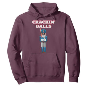 Funny Nutcracker Baseball Hoodie Crackin' Balls Baseball Players TS11 Maroon Print Your Wear