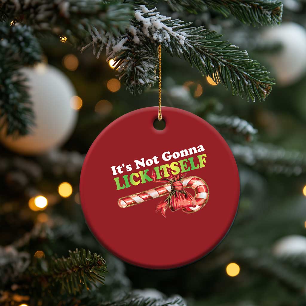 Funny Xmas Candy Cane Christmas Ornament It's Not Gonna Lick Itself TS11 Print Your Wear