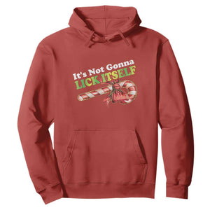 Funny Christmas Candy Cane Hoodie It's Not Gonna Lick Itself TS11 Red Print Your Wear