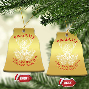 Pagans Are The Reason For The Season Christmas Ornament Yule Pagan Xmas Vegvisir Symbol TS11 Bell Flake Gold Print Your Wear