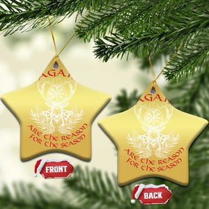 Pagans Are The Reason For The Season Christmas Ornament Yule Pagan Xmas Vegvisir Symbol TS11 Star Gold Print Your Wear