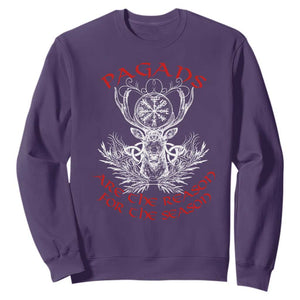 Pagans Are The Reason For The Season Sweatshirt Yule Pagan Christmas Vegvisir Symbol TS11 Purple Print Your Wear