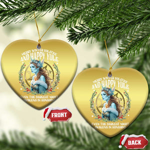 Yule Christmas Ornament Merry Winter Solstice And Happy Yule Marzanna Xmas TS11 Heart Gold Print Your Wear