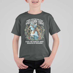 Yule T Shirt For Kid Merry Winter Solstice And Happy Yule Marzanna Xmas TS11 Dark Heather Print Your Wear