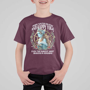 Yule T Shirt For Kid Merry Winter Solstice And Happy Yule Marzanna Xmas TS11 Maroon Print Your Wear