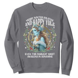 Yule Sweatshirt Merry Winter Solstice And Happy Yule Marzanna Xmas TS11 Charcoal Print Your Wear