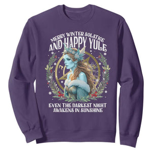 Yule Sweatshirt Merry Winter Solstice And Happy Yule Marzanna Xmas TS11 Purple Print Your Wear